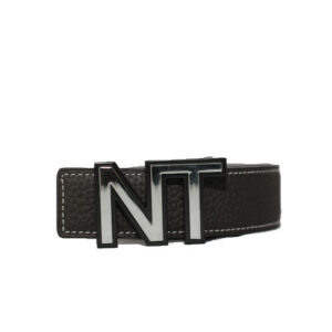 Nivaldo Thierry Cinto Castanho Fivela Prateada e Preto