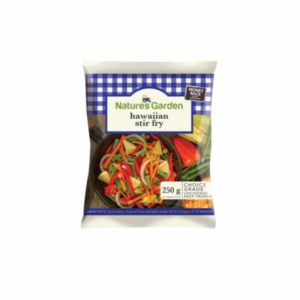 Mistura de vegetais laminados HAWAIIAN STIR FRY CONGELADOS GARDEN 250GR