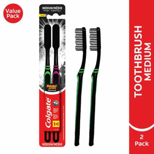 Escova Dent Colgate Double Action Charcoal Twin