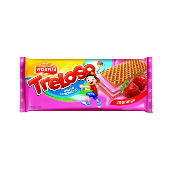 Bol. wafer treloso morango 35g