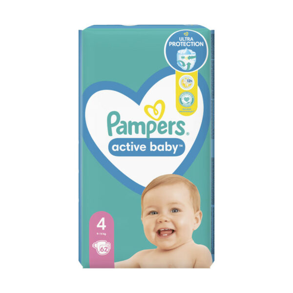 Fraldas PAMPERS ACTIVE BABY S4 62