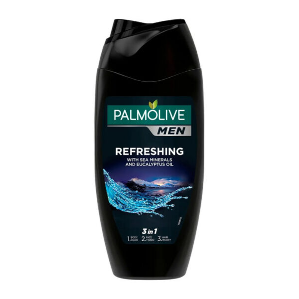 PALMOLIVE MEN REFRESHING 3in1 Shampoo Shower Gel Eucalyptus Oil Sea Salt 250ml