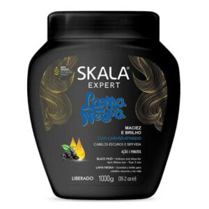 Skala Expert - Lama Negra - Maciez & Brilho - Carvao Ativado - Cabelos Escuros e Sem Vida -  Acao 3 Minutos 1000g