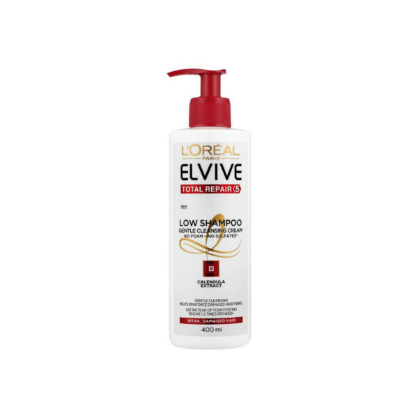 Loreal Elvive - Total Repair 5 - Low Shampoo - Gentle Cleansing Cream - Calendula Extract  400ml
